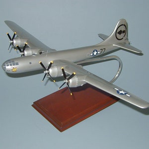 Boeing® B-29 Superfortress Bocks Car airplane and carved mahogany wood replica desktop display airplane model
