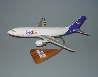 Airbus 310 A310 FedEx cargo freight airplane hand carved and painted mahogany wood airplane aircraft desktop display model