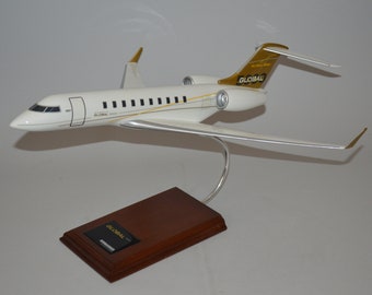Global 5000 executive business jet transport plane hand carved mahogany wood replica desktop display airplane model