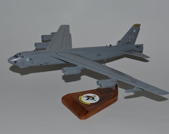 Boeing B-52 Stratofortress USAF 11th Bomb Squadron B-52H 11BS heavy bomber hand carved and painted mahogany airplane desktop display model