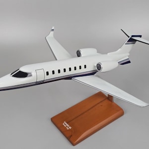 Learjet 45 Bombardier Gates model hand carved mahogany wood replica desktop display