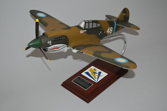Curtiss P-40 Tomahawk Flying Tigers AVG China Mahogany Wood