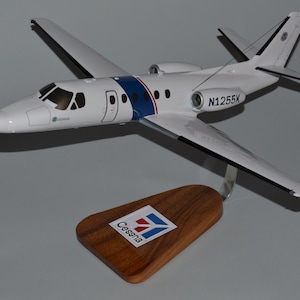 Cessna Citation US Customs DHS airplane model hand carved mahogany wood replica desktop display