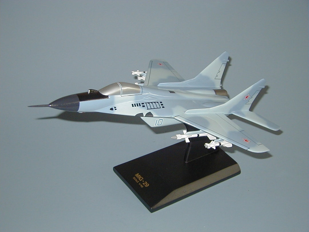 Russian Soviet Mig-29 Fulcrum Fighter Jet Hand Carved and Painted
