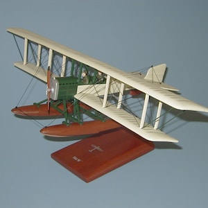 Boeing Westervelt B&W airplane model hand carved mahogany wood replica desktop display