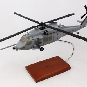 Sikorsky HH-60W Combat Rescue USAF Jolly Green II helicopter model hand carved mahogany wood replica desktop display