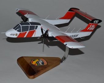 North American OV-10 Bronco CAL FIRE forest fighting support aircraft mahogany wood airplane desktop display model