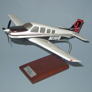 Beechcraft G36 Bonanza General Aviation aircraft hand carved mahogany wood replica desktop display airplane model