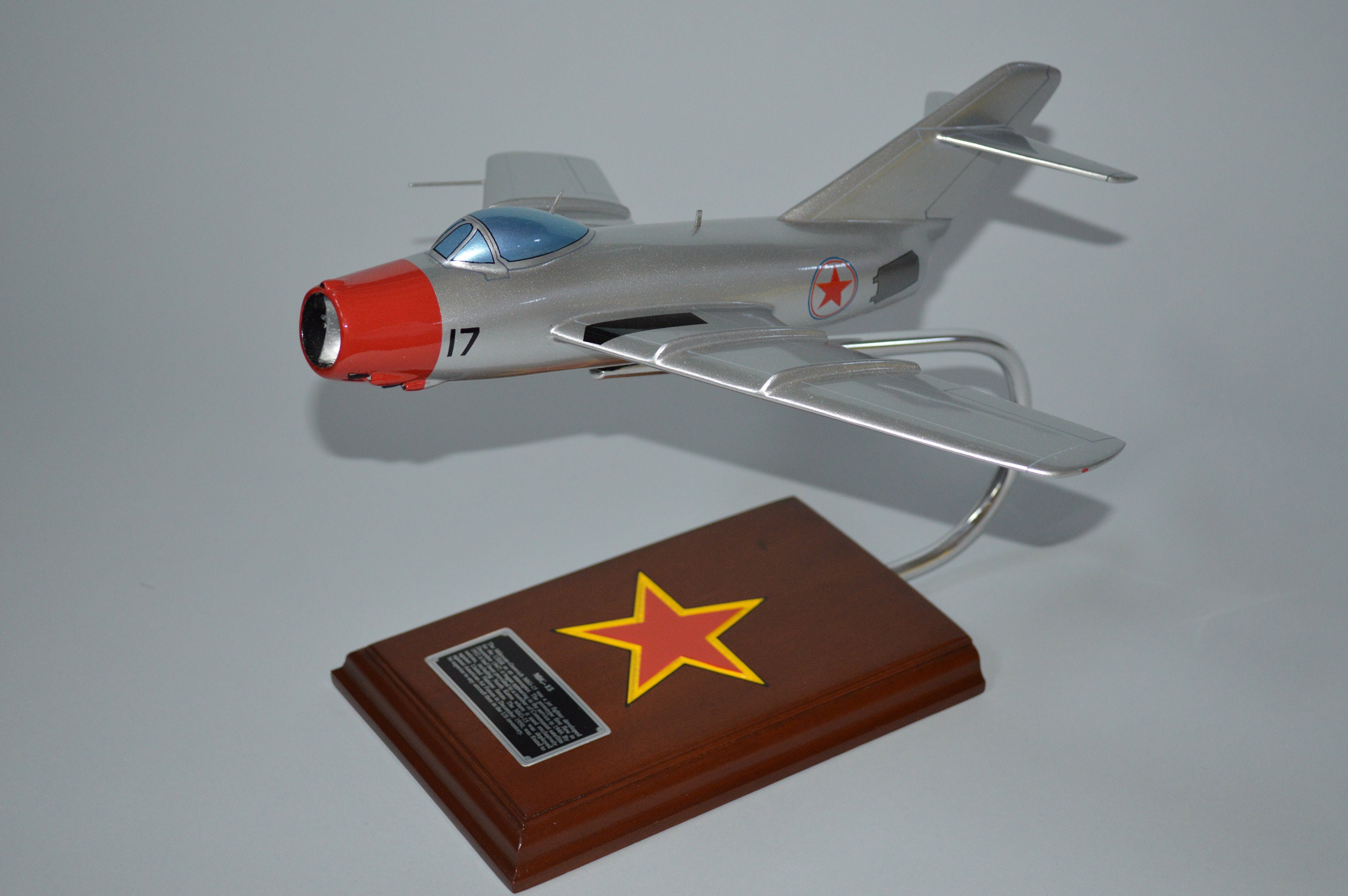 MiG-15 ソビエト戦闘機 ソ連 手彫り マホガニー木製レプリカ
