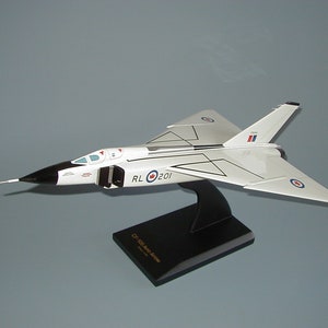 Avro Canada CF-105 Arrow RCAF Canadian military fighter concept airplane model hand carved mahogany wood replica desktop display