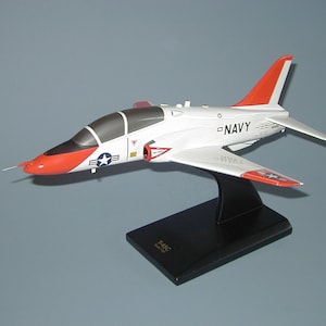 T-45 Goshawk Navy trainer airplane model hand carved mahogany wood replica desktop display aircraft