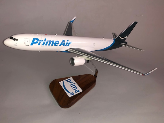 Amazon Prime Boeing 767 LARGE Aircraft Hand Carved Mahogany Wood