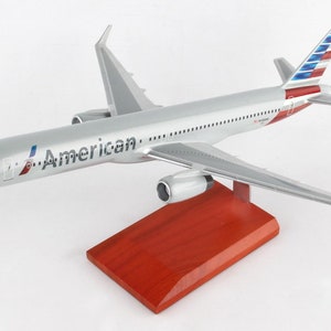 Boeing 757 American Airlines aircraft hand carved and painted mahogany wood airplane aviation desktop display model
