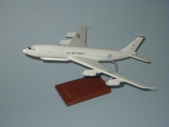Boeing E-8 JSTARS Aircraft USAF Hand Carved and Painted Mahogany