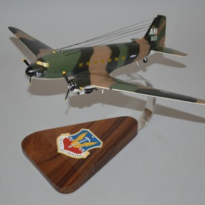 Douglas EC-47 Electronic Warfare Vietnam War USAF model hand carved mahogany wood replica desktop display