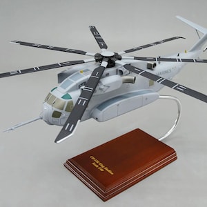 Sikorsky CH-53K King Stallion USMC helicopter aircraft hand carved and painted mahogany wood airplane aviation desktop display model