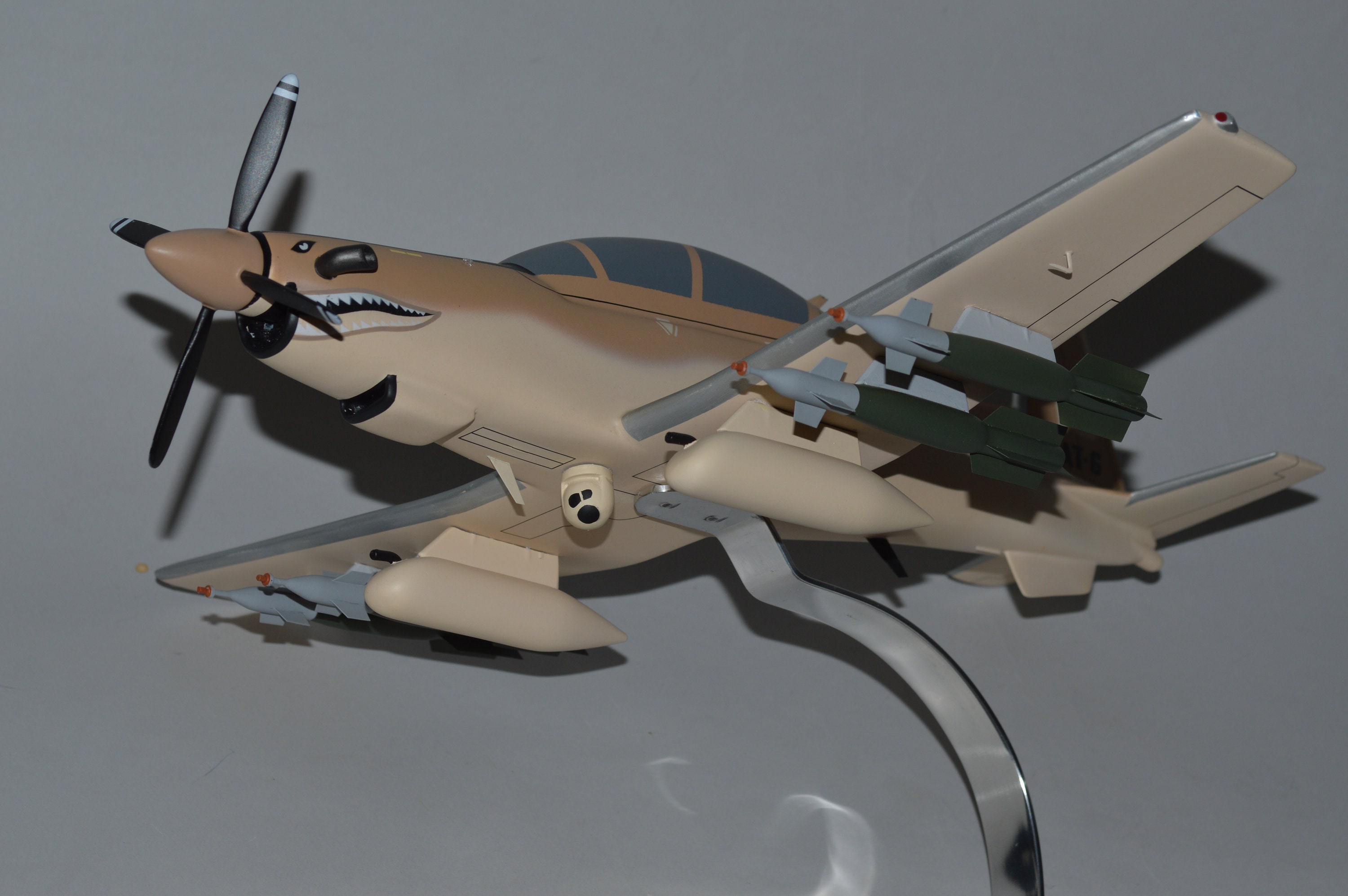 AT-6 Wolverine Light Attack Aircraft Model Hand Carved Mahogany Wood ...