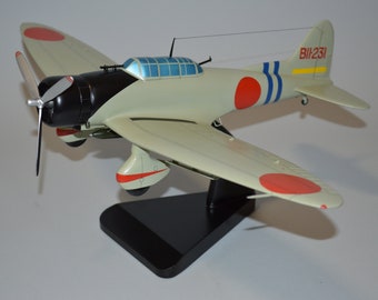 Aichi D3A VAL Japanese WWII dive bomber airplane model hand carved mahogany wood replica desktop display