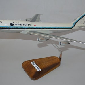 Eastern Airlines Boeing 747-200 model hand carved mahogany wood replica desktop display