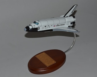 Transbordador espacial de la NASA, modelo en miniatura, réplica de madera de caoba tallada a mano, pantalla de escritorio