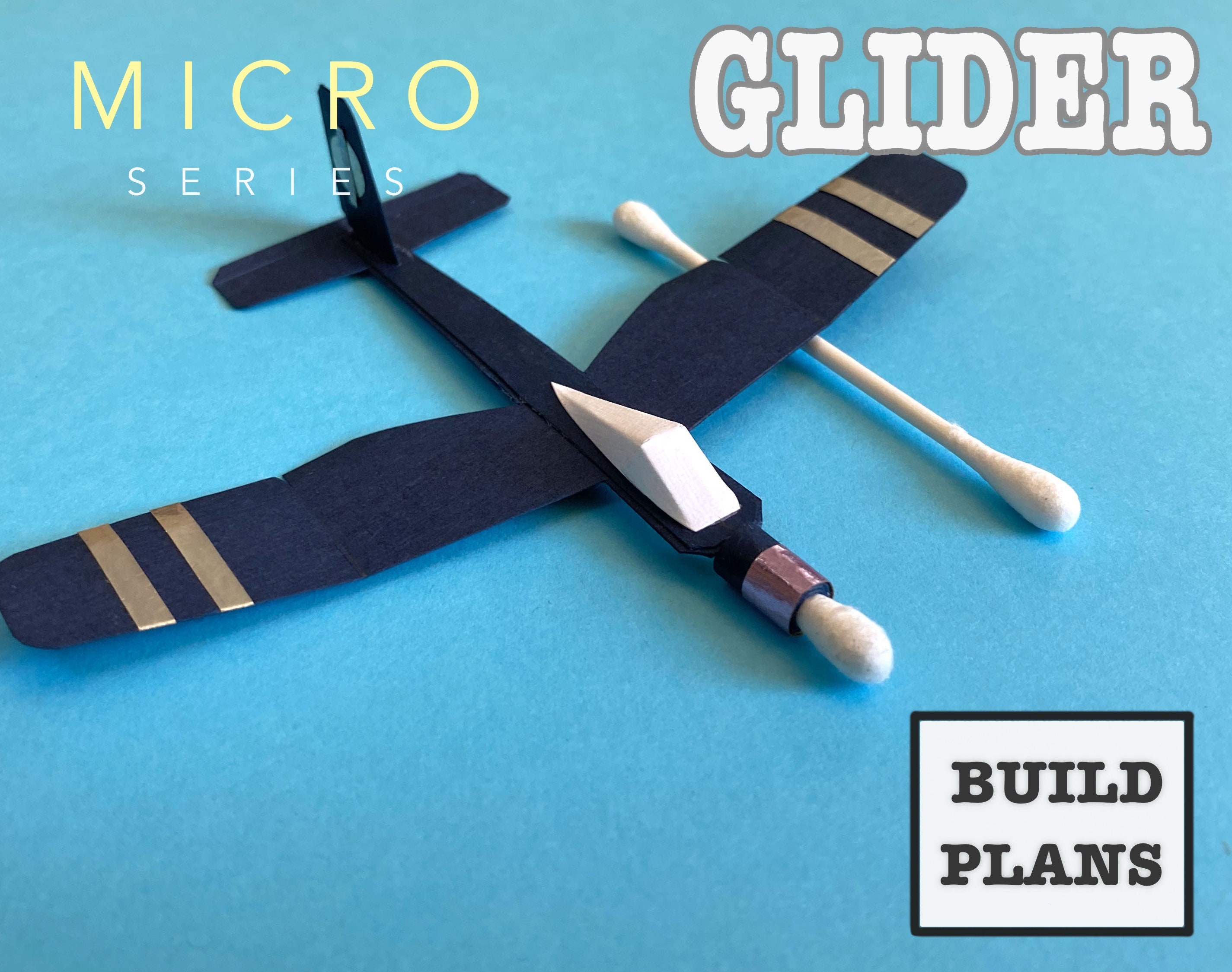 Cotton Swab Micro Glider Plans PDF Raster Files Etsy