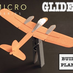 Micro Twin-Engine Chuck Glider PDF & SVG files image 1
