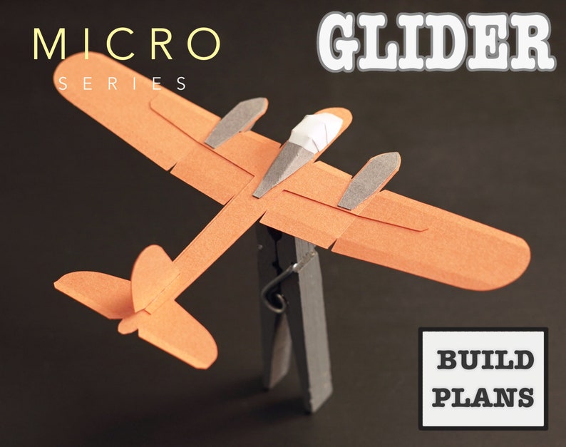 Micro Twin-Engine Chuck Glider PDF & SVG files image 1