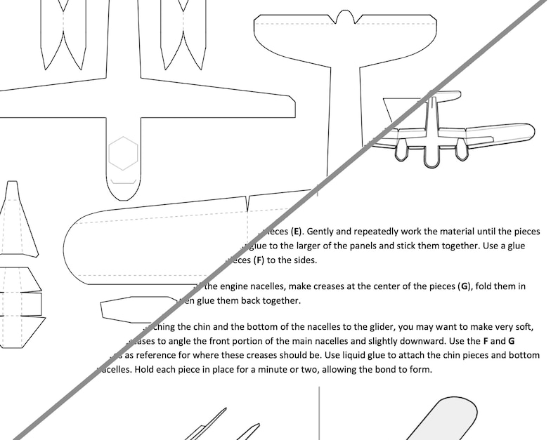 Micro Twin-Engine Chuck Glider PDF & SVG files image 2