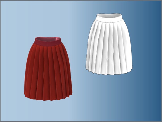 Basic Knife Pleated Skirt Pattern DXF/PDF for Clo3d/ai - Etsy