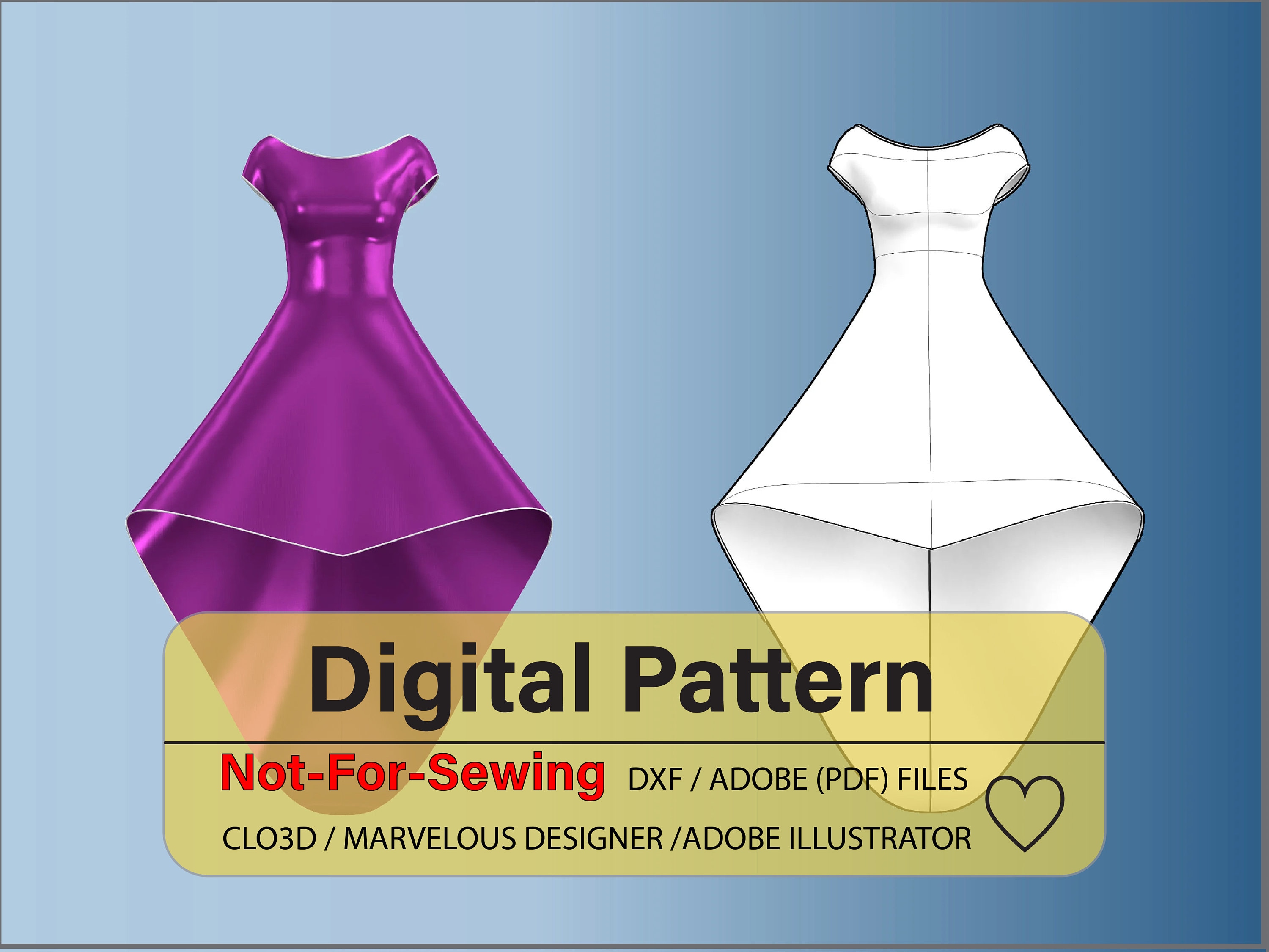 Backdrop Dress Pattern DXF/PDF Format for Clo3d/ai - Etsy