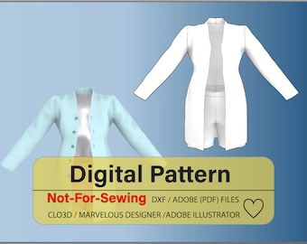 A Jacket and Simple Shorts Patterns DXF/PDF for CLO3D/Ai