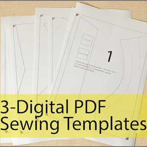 3 PDF / Plantillas de costura digitales US-Carta / A4 / A3