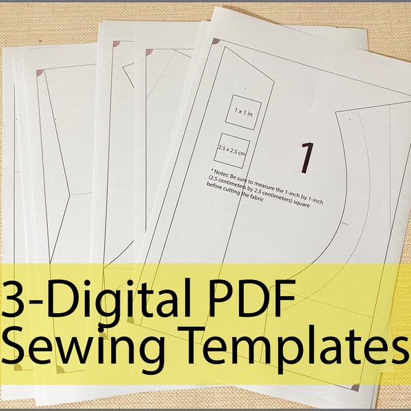 3 PDF | Digital Sewing Templates US-Letter | A4 | A3