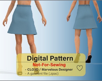 Digitaal basisrokpatroonkledingstukbestand voor CLO 3D | Geweldige ontwerper