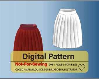 Basis mesplooirokpatroon DXF/PDF voor CLO3D/Ai