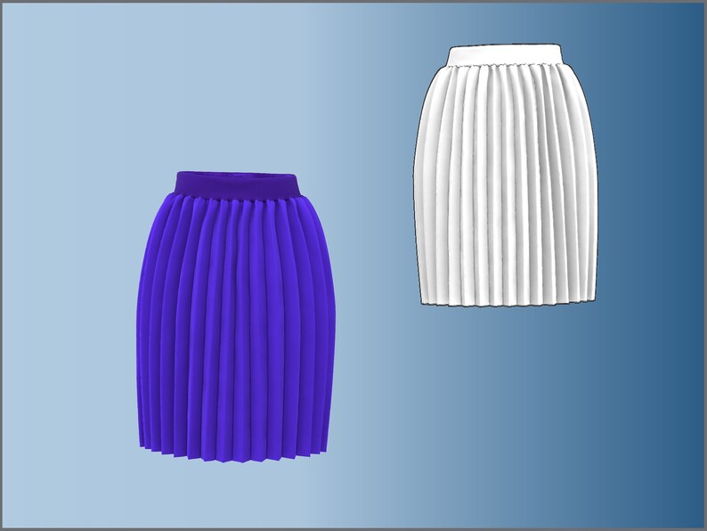 Accordion Pleated Skirt Pattern DXF/PDF for Clo3d/ai Etsy