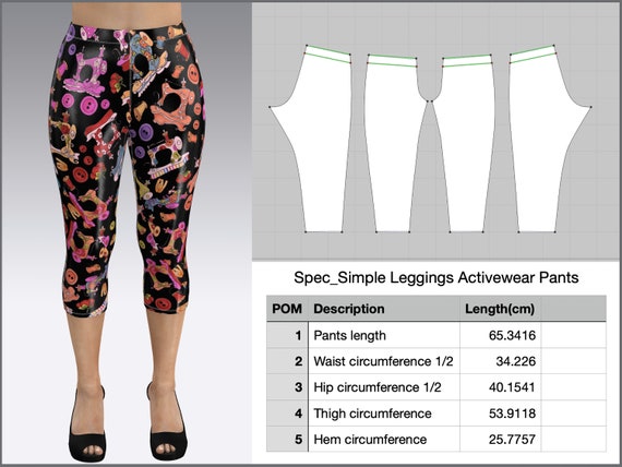 3/4 Basic Leggings Pattern DXF/PDF for Clo3d/ai -  Finland