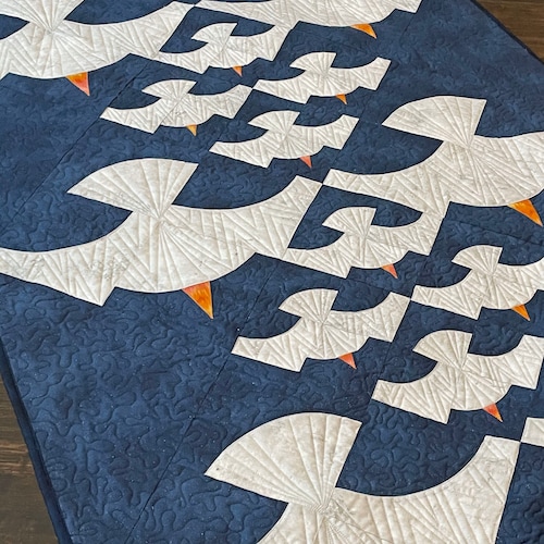 Seagull Print Pattern Bed Set Quilt