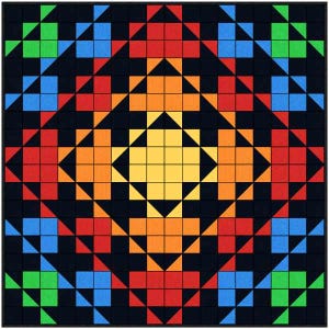 PATTERN - Rainbow Puzzle Quilt pattern. Easy to make. Only one block. Lots of Options!