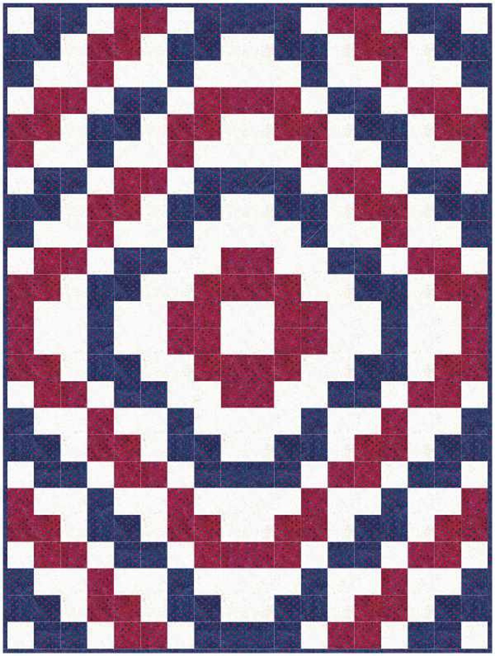 PATTERN QOV® Cross in the Round Quilt Pattern. Finished Size 58 X 76