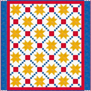 PATTERN - QOV® Chained Stars Quilt pattern. Finished size: 60&quot; X 68&quot;. Designed with permission from The Quilts Of Valor Foundation®.