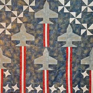 PATTERN - American Angels quilt pattern. Finished size: 60 X 48. Cutting instructions based on using AccuQuilt cutting dies