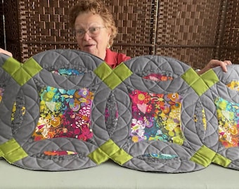 PATTERN Double Wedding Ring Table Runner Quilt Finished