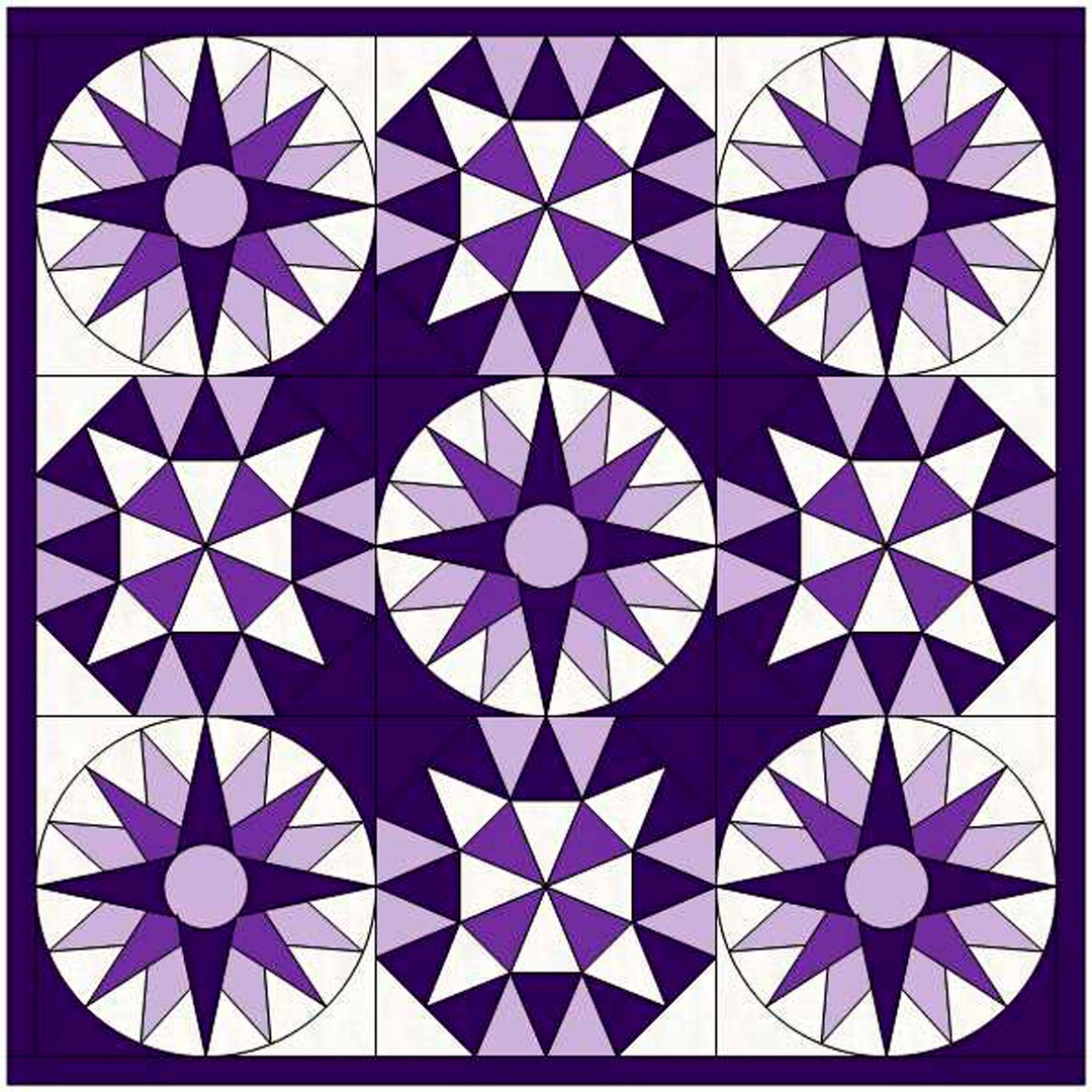 PATTERN for Making Mariner's Morning Star Quilt, My Exclusive Design