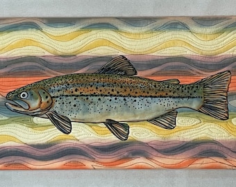 Colcha em Tela - Peixe Manchado, Colcha em Tela, 10" X 20"