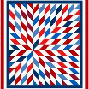 PATTERN - QOV® Starburst Quilt pattern. Finished size: 60 X 68. Designed with permission from The Quilts Of Valor Foundation®.