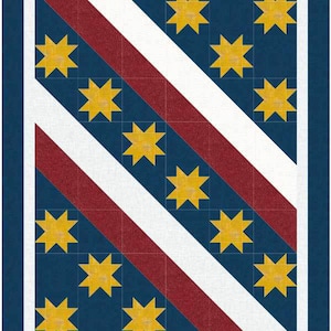 PATTERN QOV® Stars & Stripes Forever Quilt pattern. Finished size: 60 X 76. Designed with permission from The Quilts Of Valor Foundation®. image 2