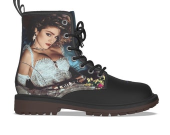 80s Madonna Virgin Cruelty Free Leather Boots for Men or Women