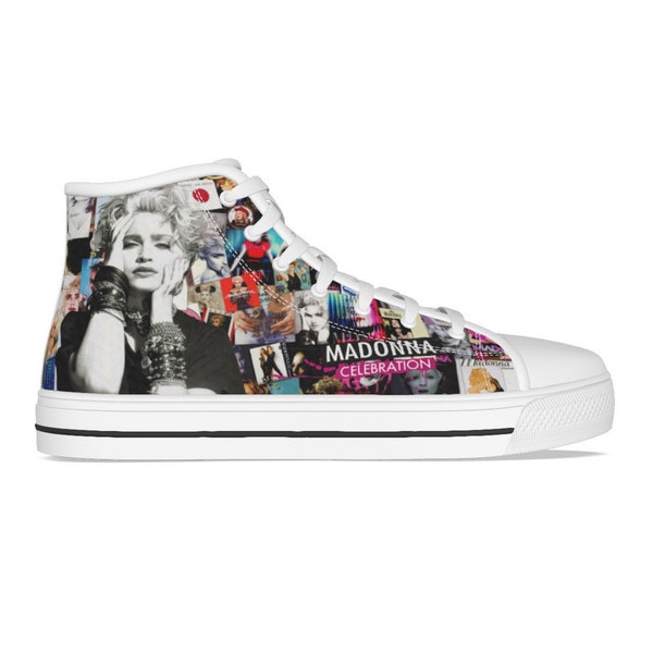 Madonna Canvas Hi Top Sneakers -Celebration!/ Available or Men or Women/Madonna 80s/Madonna Shoes