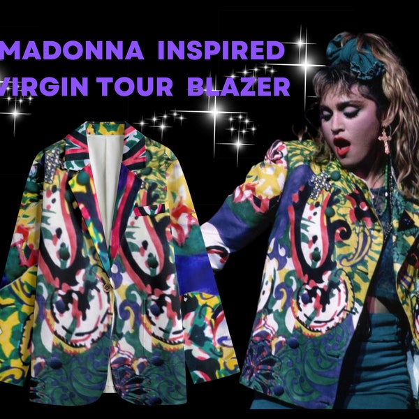 Madonna Inspired Virgin Tour 80s Style Blazer for WOMEN/Madonna Virgin Tour